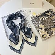 Dior Toile De Jouy Sauvage 70 Square Scarf blue and Gray Silk Twill - 90x90cm - 2