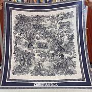 Dior Toile De Jouy Sauvage 70 Square Scarf blue Silk Twill - 90x90cm - 01 - 6