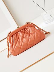 Kitlife Chanel Clutch Lambskin Coral Orange bag - 16x24x8 cm - 4