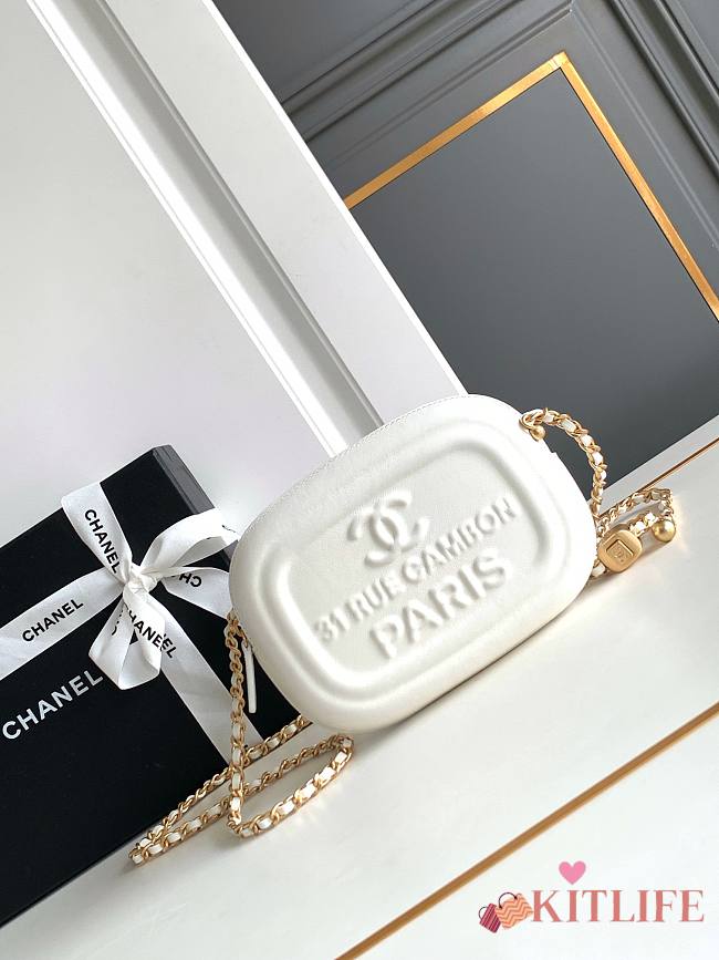 kitlife Chanel logo clucth White bag - 18x13x6cm - 1