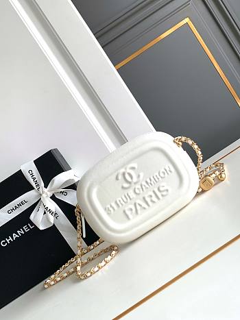 kitlife Chanel logo clucth White bag - 18x13x6cm