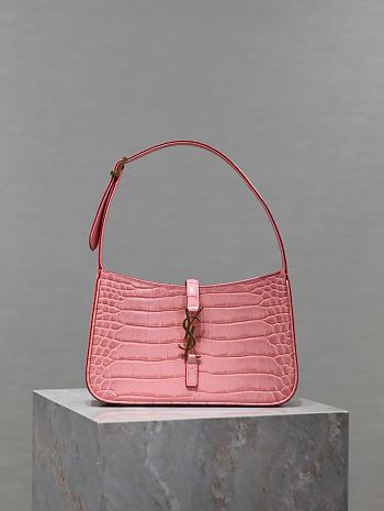 Kitlife Saint Laurent Women's pink Ysl Croc Hobo Bag - 25x14x6 cm