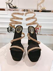 René Caovilla Cleo heels 155mm platform sandals black - gold - 1