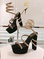 René Caovilla Cleo heels 155mm platform sandals black - gold - 4
