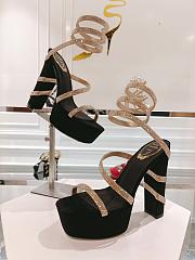 René Caovilla Cleo heels 155mm platform sandals black - gold - 2
