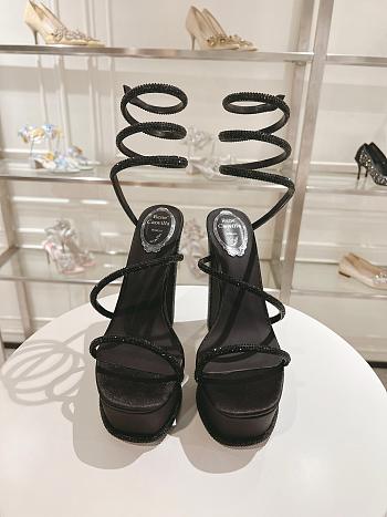 René Caovilla Cleo heels 155mm platform sandals black