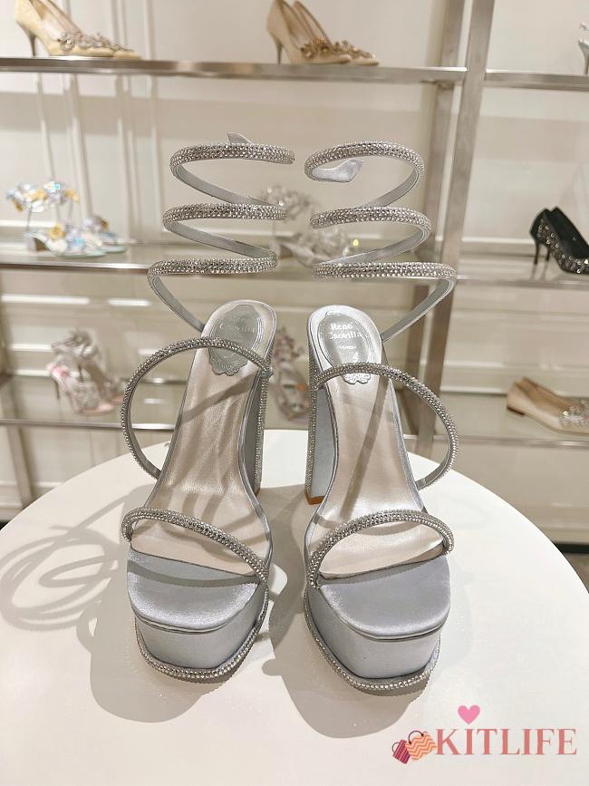 René Caovilla Cleo heels 155mm platform sandals silver - 1