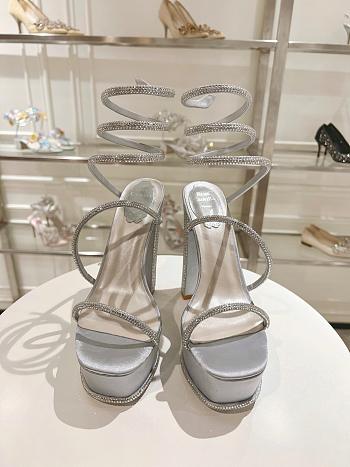 René Caovilla Cleo heels 155mm platform sandals silver