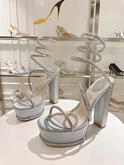 René Caovilla Cleo heels 155mm platform sandals silver - 5