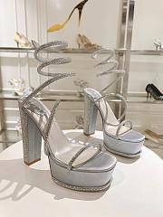 René Caovilla Cleo heels 155mm platform sandals silver - 4