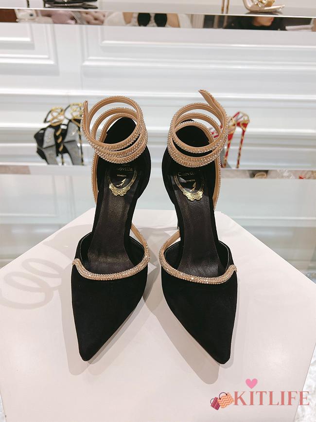 René Caovilla Cleo wraparound leather pumps heels black - 1