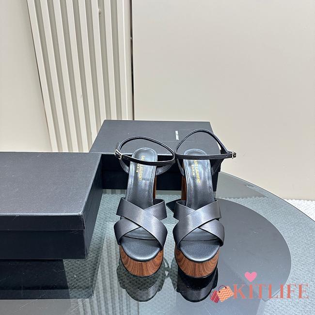 Kitlife YSL Bianca platform sandals in smooth leather black heels 12.5 cm - 1
