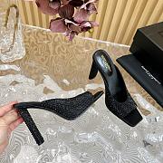 Kitlife YSL SEPT mules in satin crepe and rhinestones Black - 6
