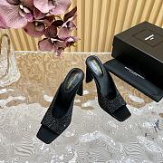 Kitlife YSL SEPT mules in satin crepe and rhinestones Black - 2
