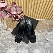 Kitlife YSL SEPT mules in satin crepe and rhinestones Black - 3