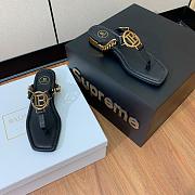 BALMAIN Embellished leather thong sandals black - 5