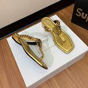 BALMAIN Embellished leather thong sandals gold - 2