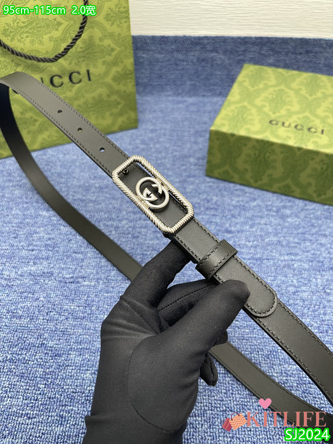 Kitlife Gucci belt 2cm black - 1