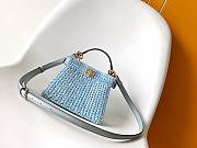 kitlife fendi Peekaboo ISeeU Small Light blue leather and interlaced fibre bag - 20x11x15.5cm - 1