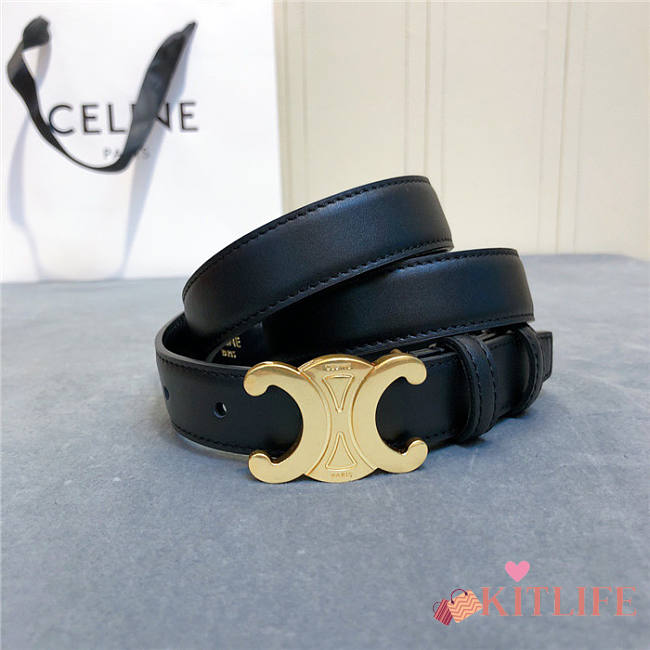 Celine Triomphe Belt 2.5cm black - 1