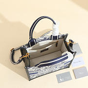 kitlife Small Dior Book Tote Latte Multicolor Dior Zodiac Embroidery and Blue Calfskin bag - 26.5 x 22 x 14 cm - 5