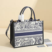 kitlife Dior Book Tote Latte Multicolor Dior Zodiac Embroidery and Blue Calfskin bag - 36.5x28x17.5 - 5