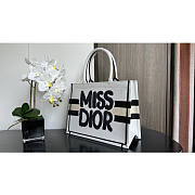 kitlife Dior Book Tote White and Blue Miss Dior Graffiti Embroidery bag - 36.5cm - 3