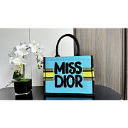 kitlife Dior Book Tote yellow and Blue Miss Dior Graffiti Embroidery bag - 36.5cm - 4