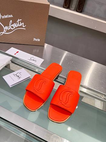 Christian Louboutin mule leather sandal orange