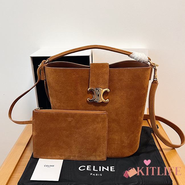 Kitlife Celine MEDIUM LOUISE BAG in SUEDE CALFSKIN - 23.5 x 24 x 16 cm - 1