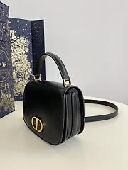 Kitlife Dior Medium 30 Montaigne Avenue Top Handle Bag Powder Black Ribbed Calfskin - 19 x 12 x 8 cm - 6