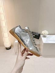 kitlife Chanel trainers Calfskin & Suede Calfskin silver sneaker - 2