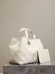 Medium Dior Toujours Bag Latte Graphic Cannage Calfskin White - 37 × 20 ×28.5 cm - 4