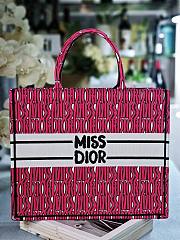 Kitlife Large Dior Book Tote pink and White Miss Dior Allover Embroidery bag 42 x 35 x 18.5 cm - 2