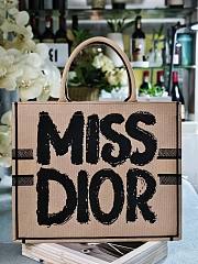 Kitlife Dior Book Tote Beige and Black Miss Dior Graffiti Embroidery llarge bag 42X35X18 cm - 5