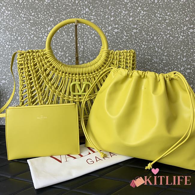 Kitlife Valentino Garavani AllKnots shopper yellow bag - 38x34x7 cm - 1