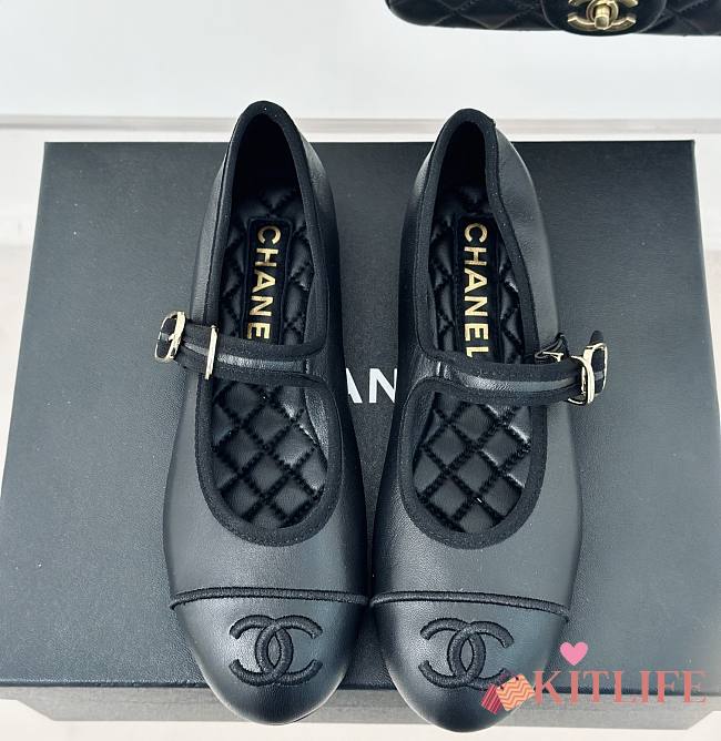 Kitlife Chanel Mary Janes Lambskin Black shoes 01 - 1