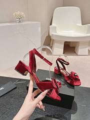 Kitlife Chanel sandlas Velvet Burgundy heels 35mm - 3