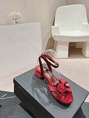 Kitlife Chanel sandlas Velvet Burgundy heels 35mm - 6