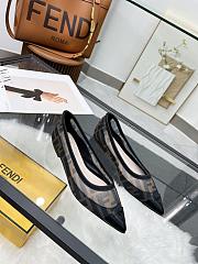 Kitlife Fendi Colibrì Black leather and FF mesh ballet flats  - 1