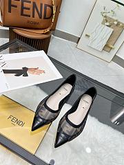 Kitlife Fendi Colibrì Black leather and FF mesh ballet flats  - 3