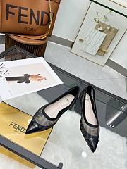 Kitlife Fendi Colibrì Black leather and FF mesh ballet flats  - 2