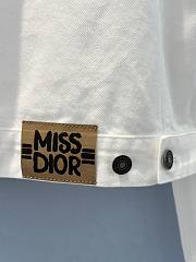 Jacket White Cotton Denim with Blue Miss Dior Graffiti Motif - 5