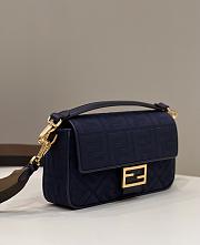 Kitlife Fendi Baguette canvas blue bag - 27x14x6cm - 4