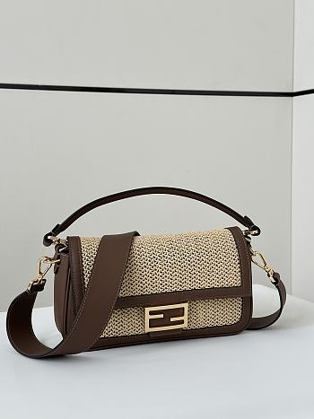 Kitlife Fendi Baguette canvas beige&brown bag - 27x14x6cm