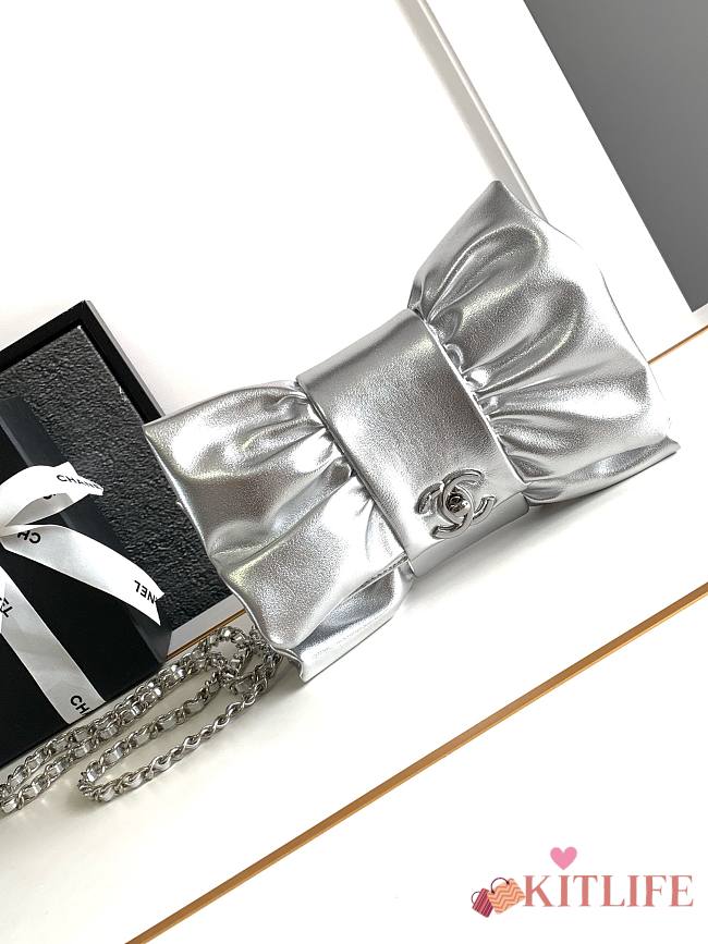 kitlife Chanel mini clutch silver bag - 15x 22 X 4 cm - 1