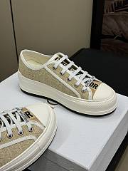 Dior Walk'n'Dior Platform Sneaker Natural Raffia-Effect Cotton Embroidered with Dior Oblique Motif - 6