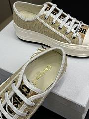 Dior Walk'n'Dior Platform Sneaker Natural Raffia-Effect Cotton Embroidered with Dior Oblique Motif - 5