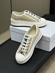 Dior Walk'n'Dior Platform Sneaker Natural Raffia-Effect Cotton Embroidered with Dior Oblique Motif - 4
