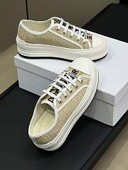 Dior Walk'n'Dior Platform Sneaker Natural Raffia-Effect Cotton Embroidered with Dior Oblique Motif - 3